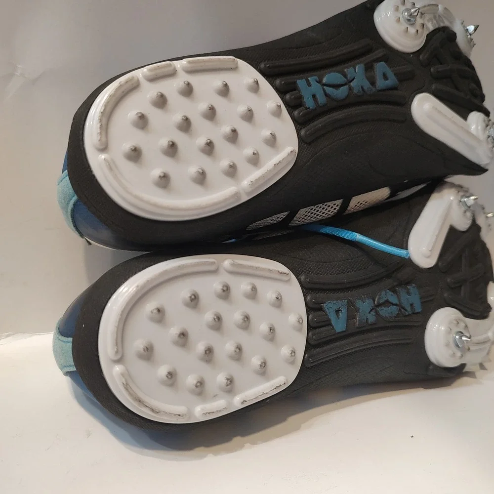 HOKA One One W Rocket LD Track Field Spikes Shoes Blue Black White Women Sz 7